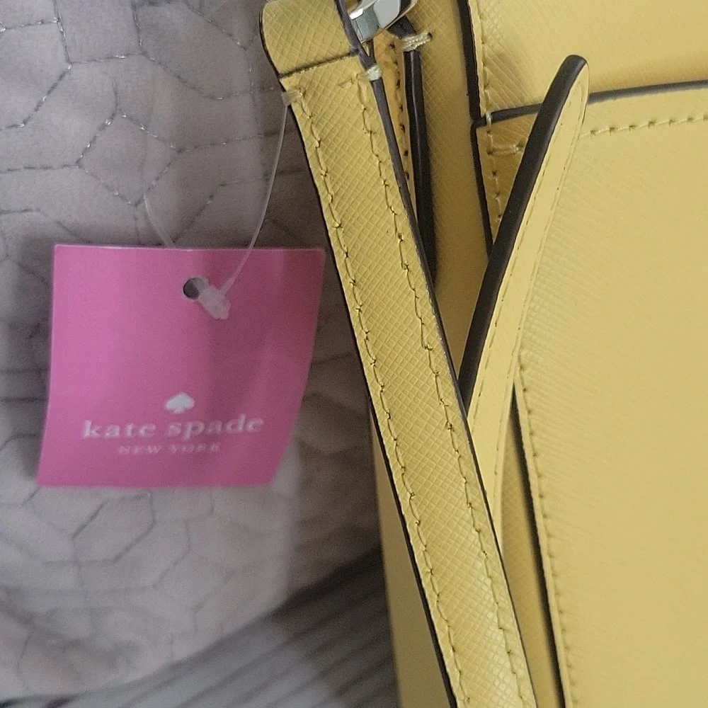 Kate Spade Butter Yellow Crossbody Bag with Minimalist Design NWT